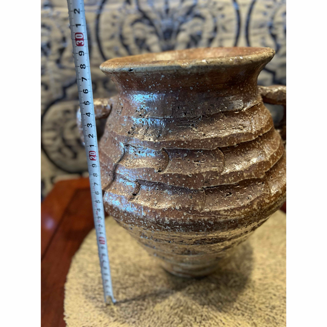 信楽焼耳付き 花入 壷 Japanese traditional crafts