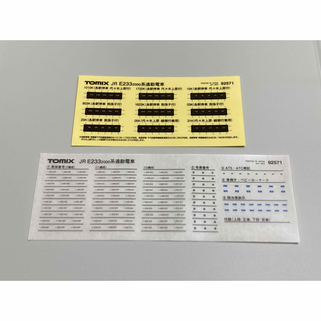 TOMIX 92571 92572 常磐線E233系 10両セット