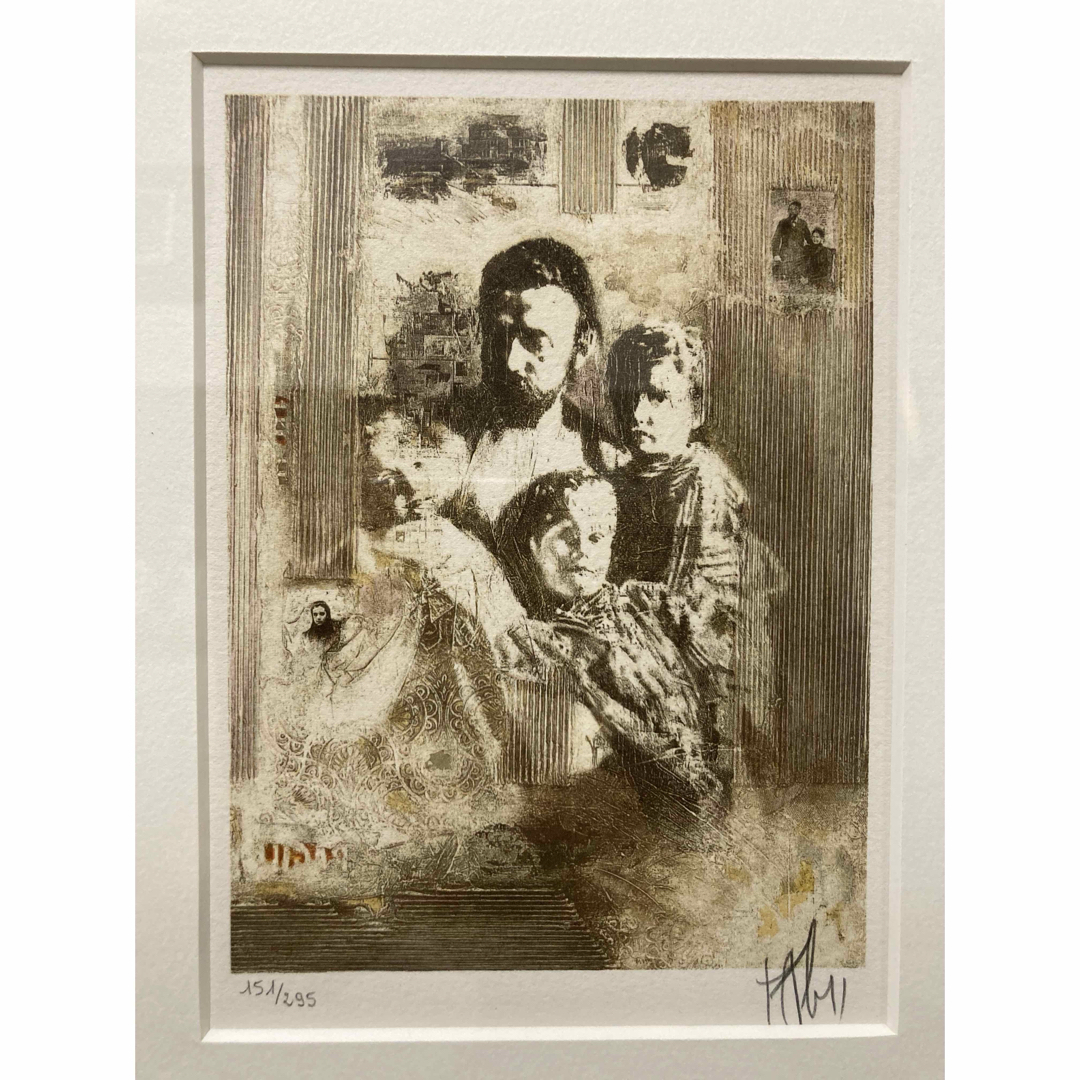 リトグラフ 人物画【A Kleinmann】 仏人画家 2点組 サイン・箱あり