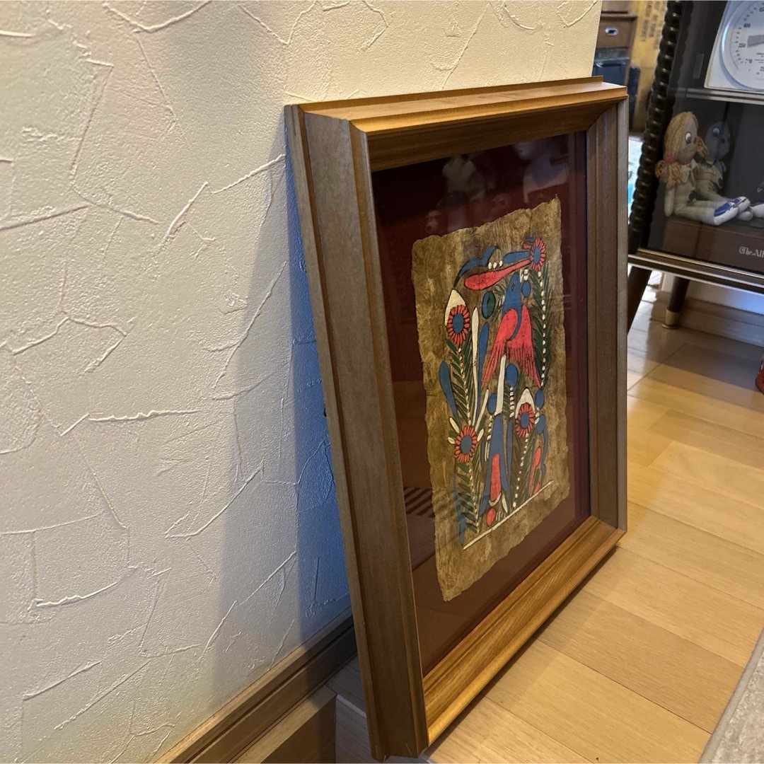 メキシコ 民芸 アマテ絵 アート ヴィンテージ 額縁 店舗什器 ウォール