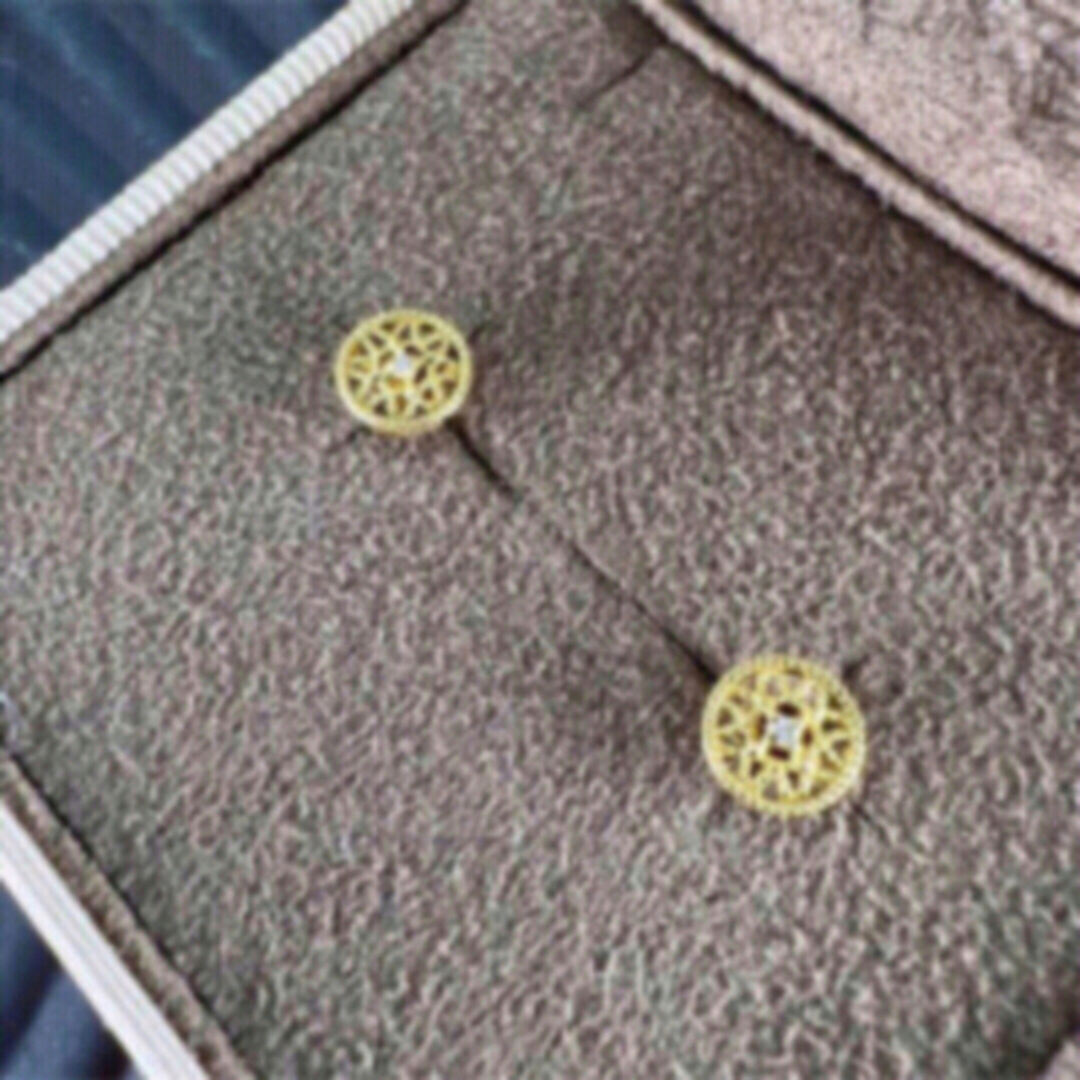 agete アガット 透かしダイヤピアス K14K18