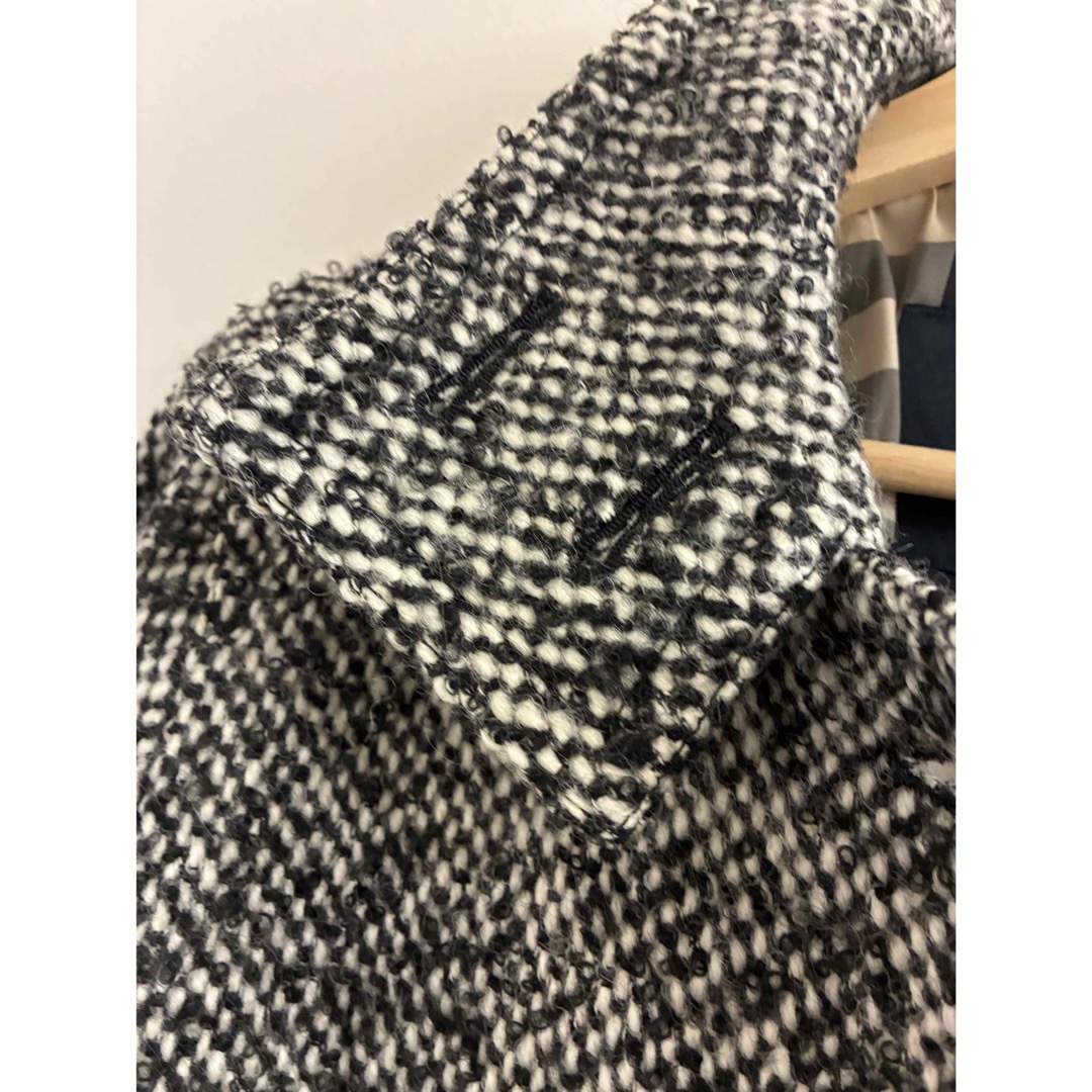 Burberry バーバリーロンドン ツイードコート 黒白 ロゴボタン38サイズ