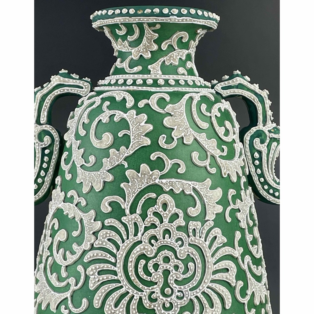 大型36．5㎝】オールドニッポン アールヌーボー 一陳盛り 花瓶 真珠盛り