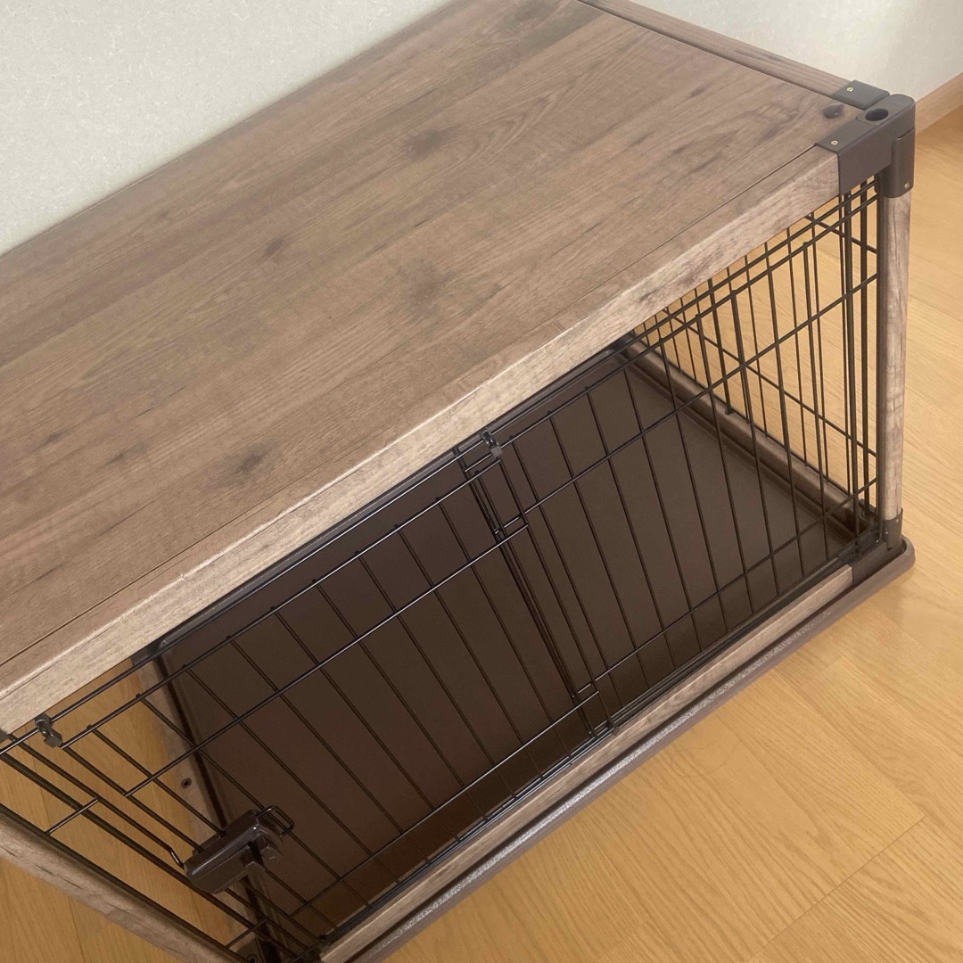 送料無料）犬用ゲージ 小型犬用 ロック付き扉 DCMウッディーサークルの