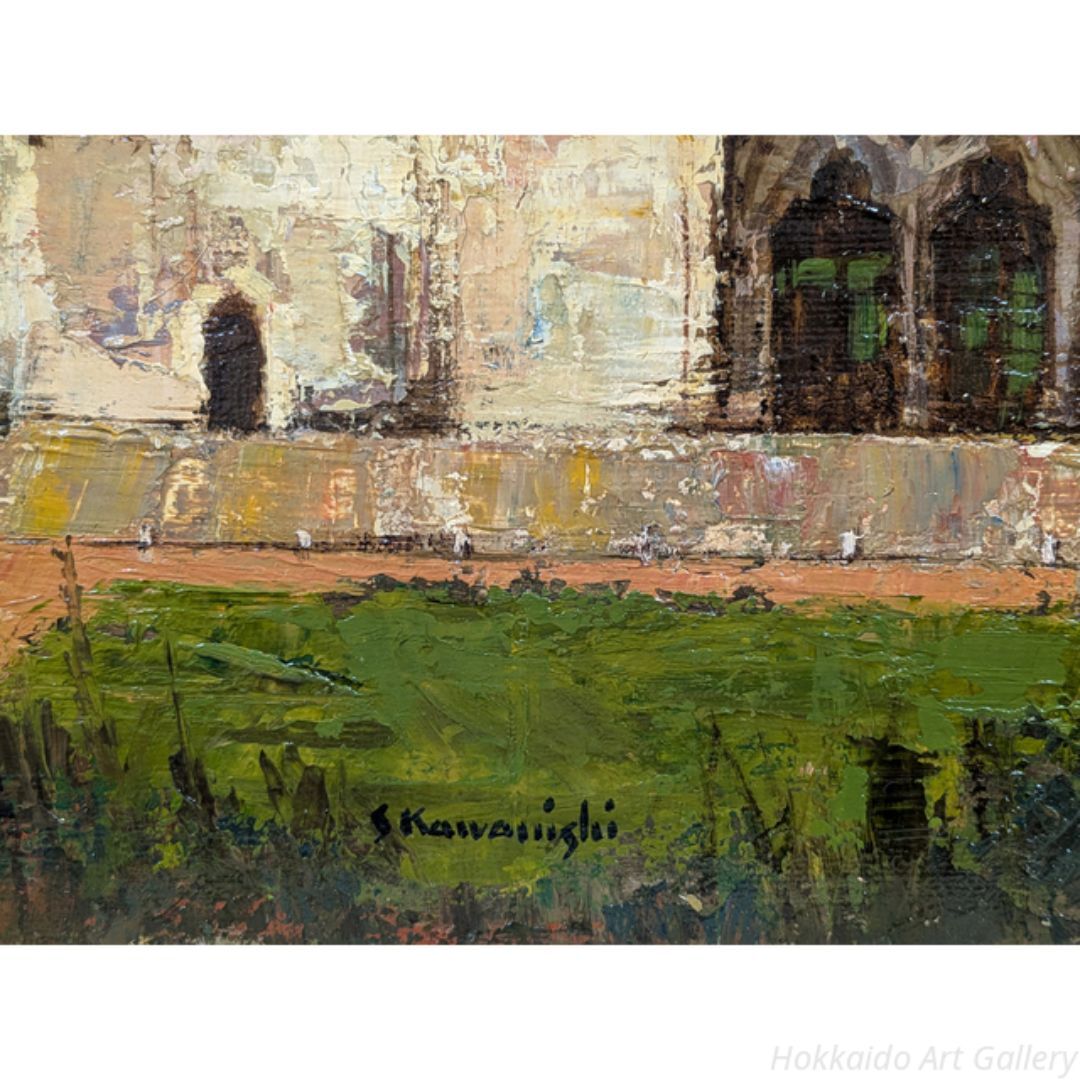 河西昭治 「白堊の聖堂」 油絵・油彩画 絵画