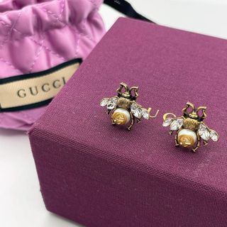 GUCCI - GUCCI ピアス ビー ハチ インターロッキング パール ストーン