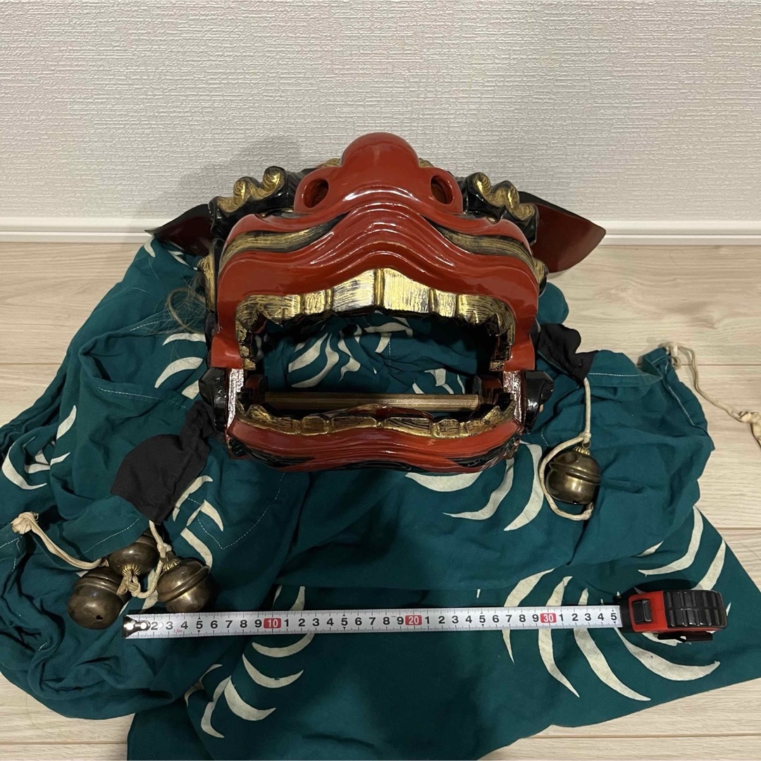 獅子舞 獅子頭 お正月 木彫 魔除け 祭 置物 古美術 神楽 木製 木彫