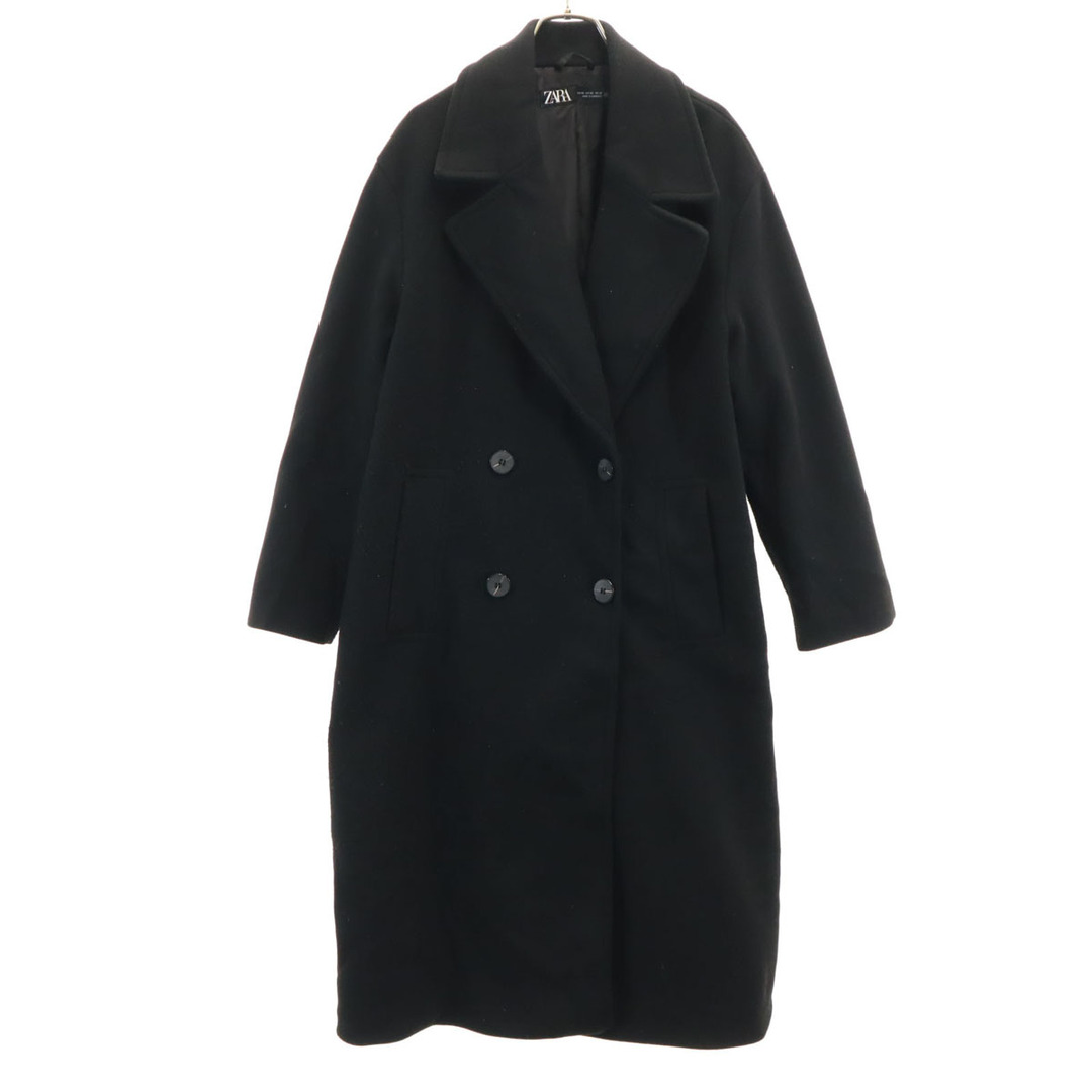 ZARA - 古着 ZARA ザラ ダブルブレスト チェスターコート XS ブラック