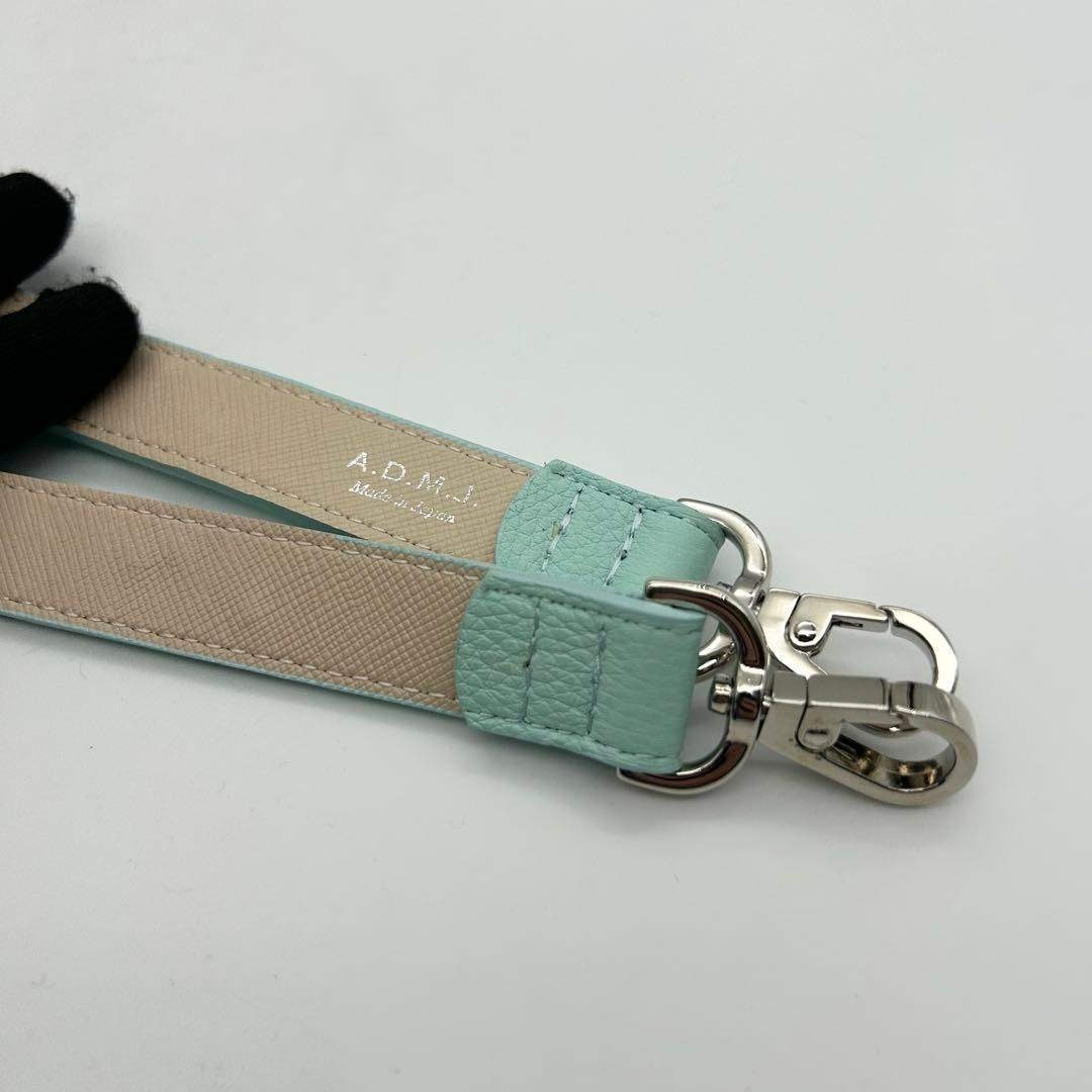 未使用級 A.D.M.J ショルダーストラップ クリスタル ビジュー レザー