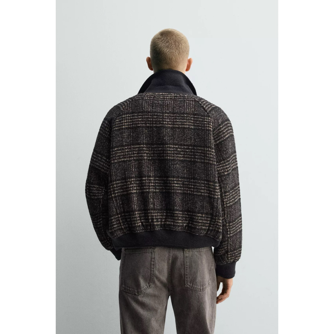 ZARA - zara ザラ リブ襟切り替えジャケット Mの通販 by GR｜ザラなら