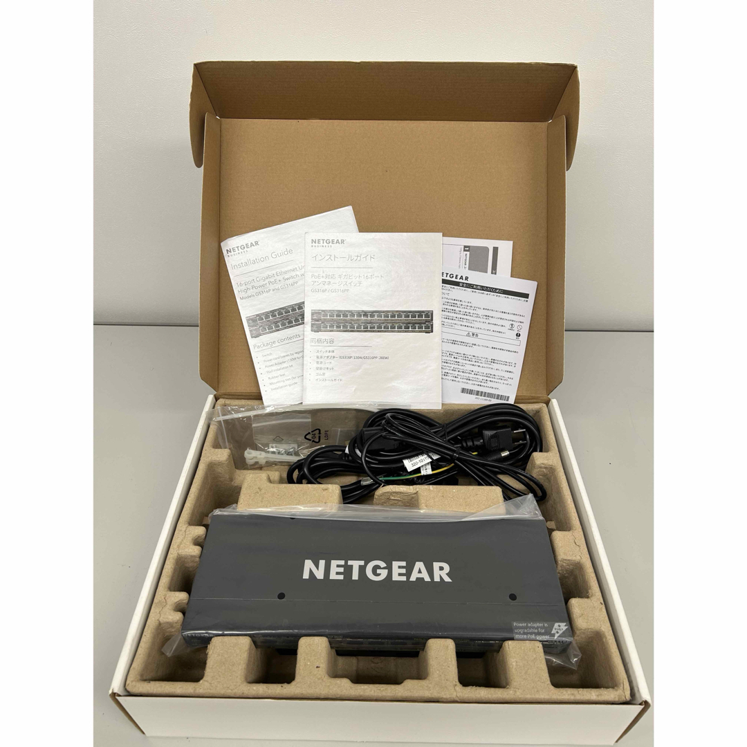NETGEARスイッチングハブ 16ポート1G PoE+115W，GS316P