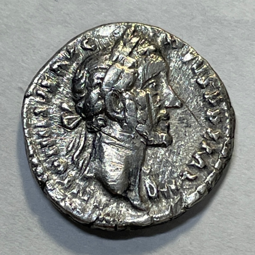 古代ロ マ 銀貨 155 156年 アントニヌス ピウス 女神 サルス 座像 奥山