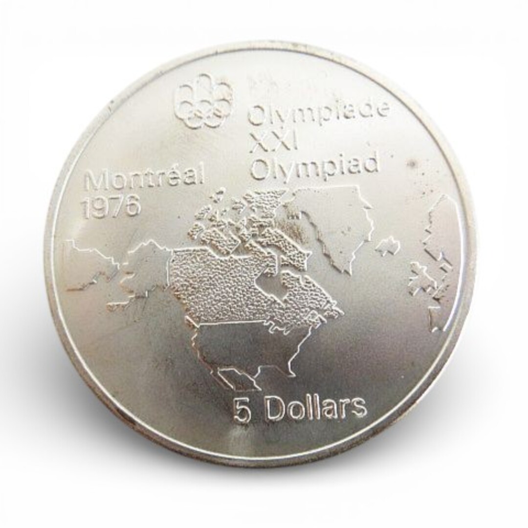 モントリオールオリンピック 1976 24.1g シルバー 記念銀貨 5ドル 地