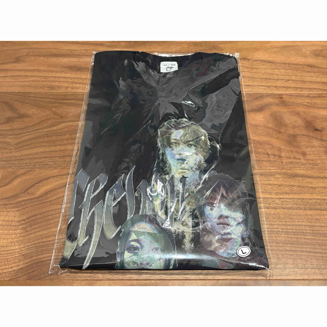 Chevon ヲ食倶ロンT 証明写真ver. ブラック Lサイズ 黒 RODEO CROWNS WIDE