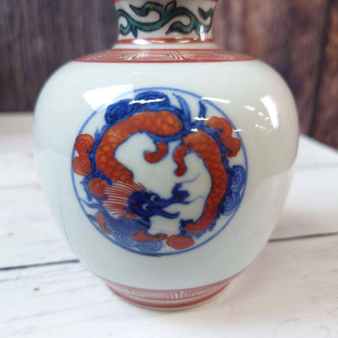 九谷焼造須田菁華 赤絵雲龍文瓢箪徳利