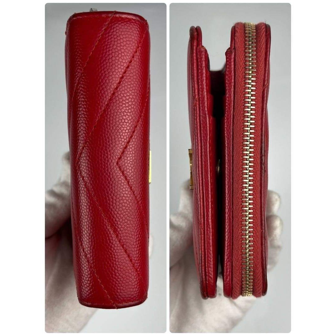 極美品】サンローラン 二つ折り カサンドラ キャビアスキン