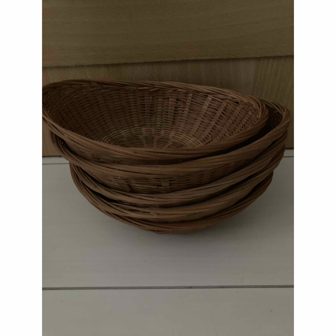 40年前ブロカントショップ購入ディスプレイラック飾り棚マス目箱柳カゴ5個