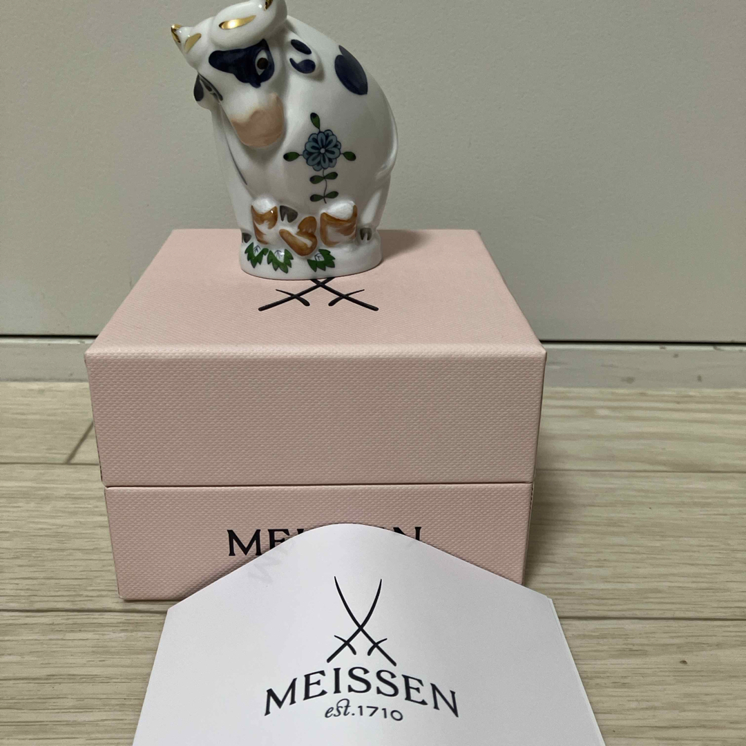 マイセン ミニウシ オス フィギュリン 定価33000円 干支 インテリア小物