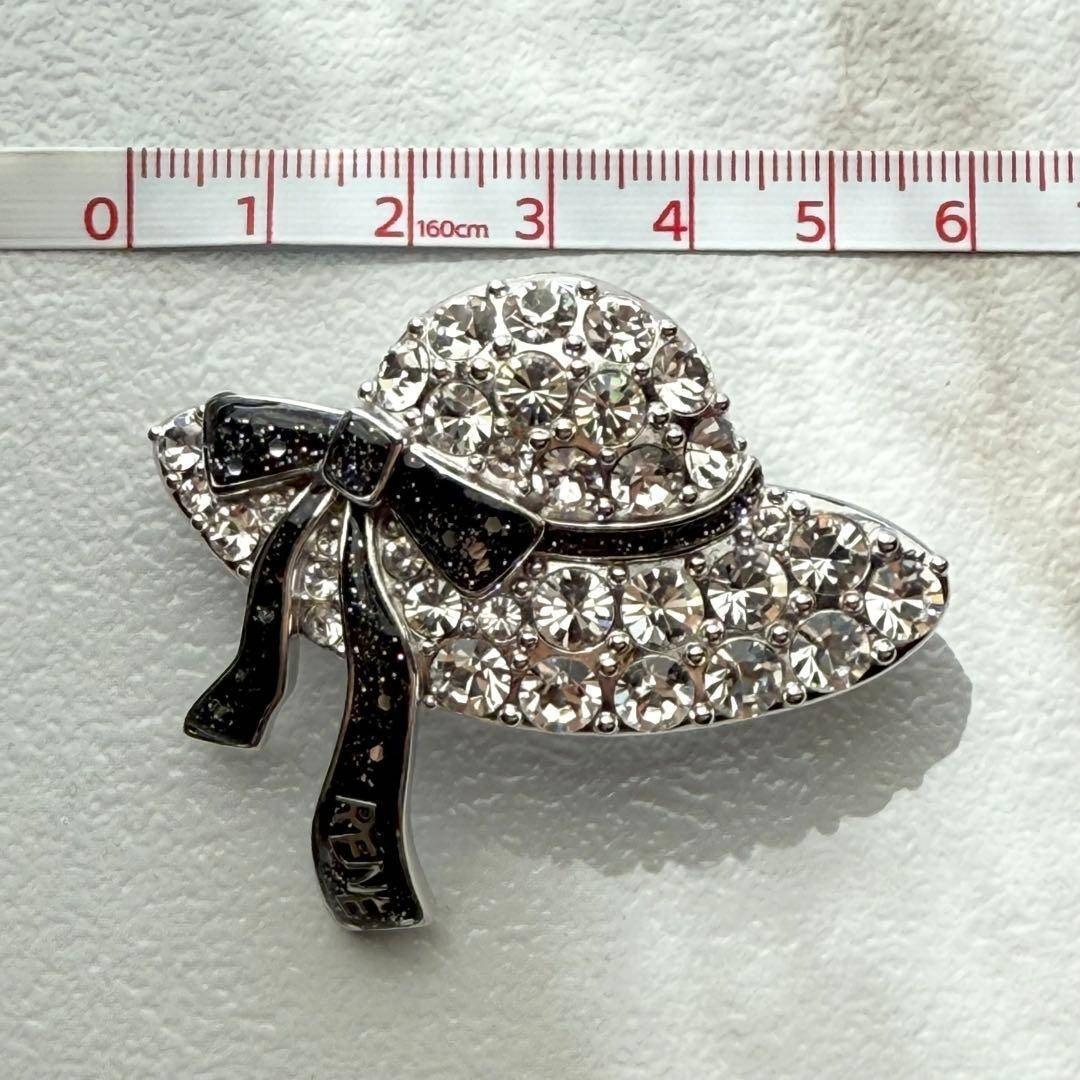 定価4万 Rene 現行品 ハットブローチ スワロフスキー キラキラ 定価4万