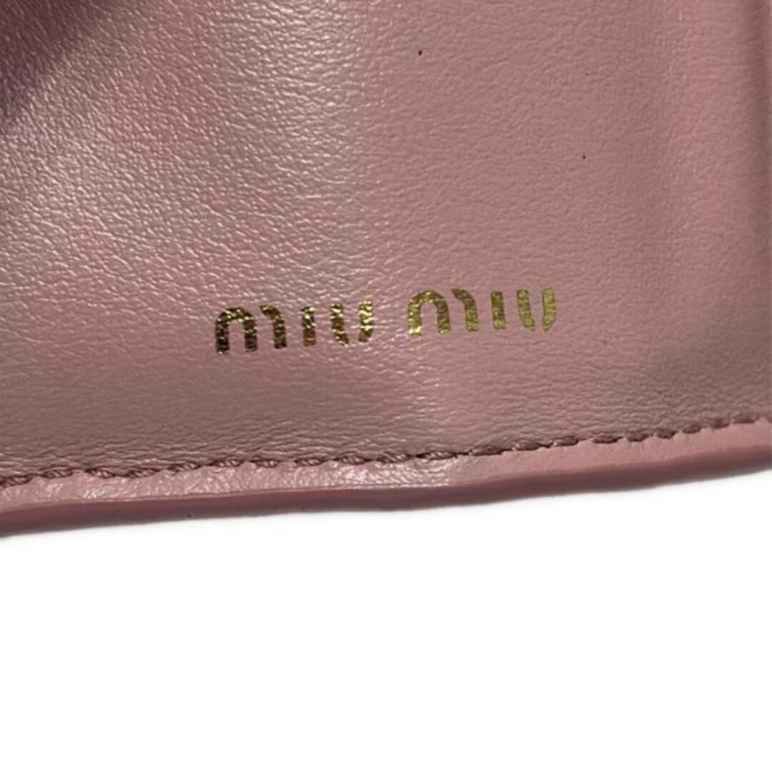 miumiu(ミュウミュウ) 3つ折り財布 - SMH021 ピンクブラウン クロコ型