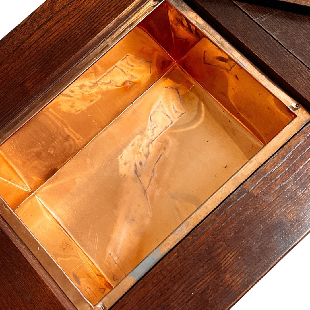 ロダン 中古 国産民芸家具 四隅の金具 火鉢囲炉裏、関西火鉢、木製