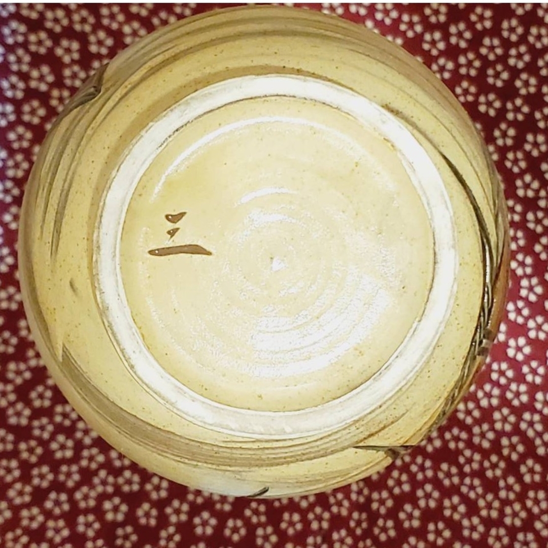 ➂宮城三成 ツル首壺 魚紋 骨董品 人間国宝 金城次郎孫