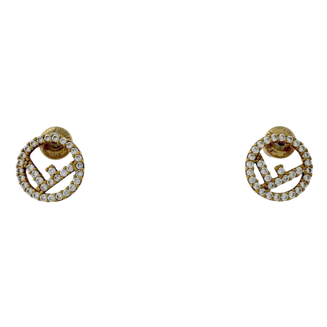 FENDI - フェンディ エフイズ ラインストーン ピアス GP 【中古】の