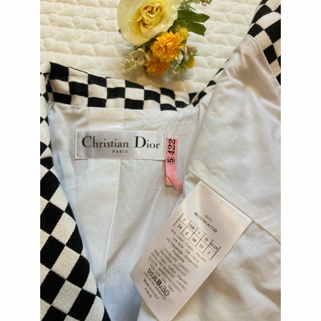 Christian Dior - Christian Dior チェック柄ジャケット ショート