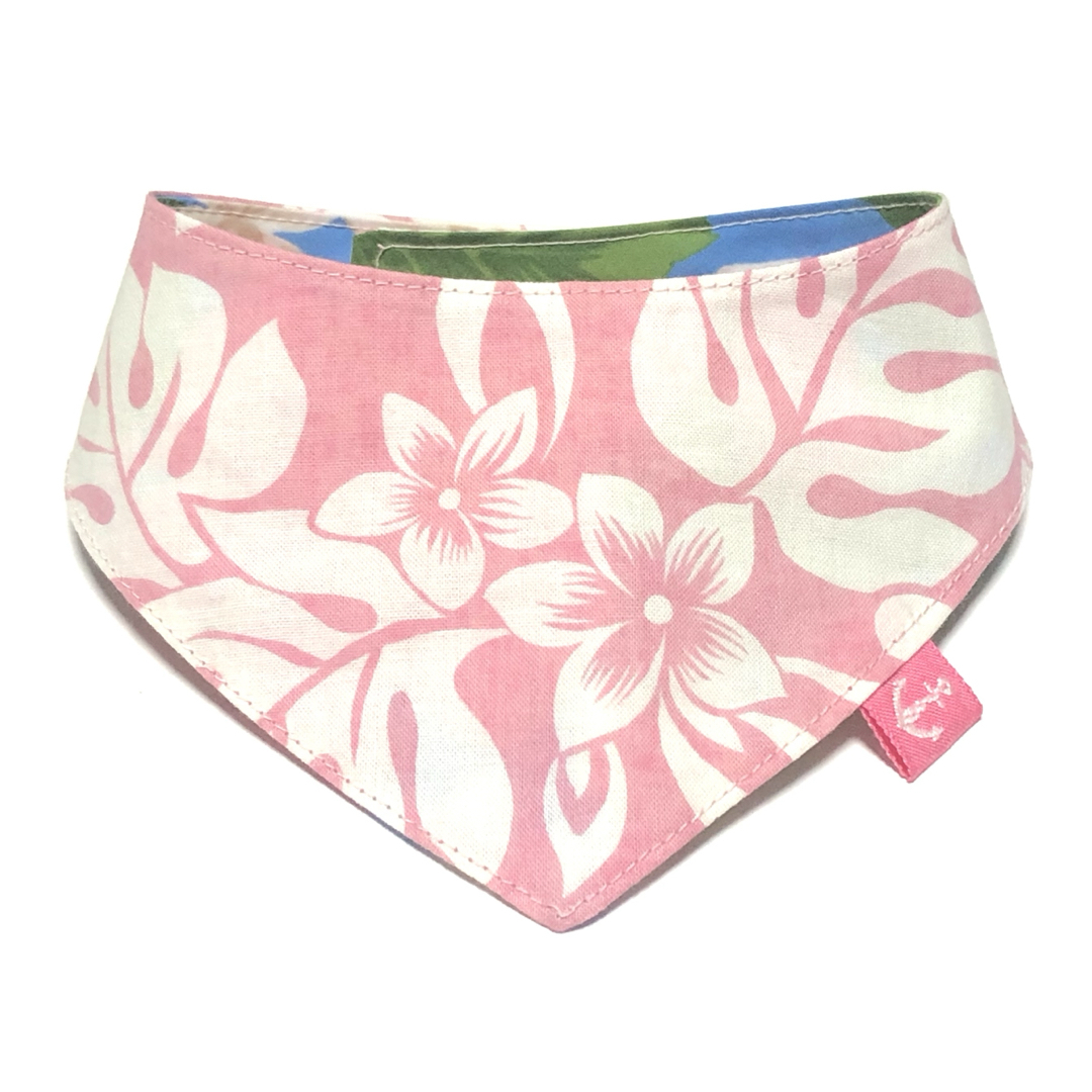 No.3159☘️ 犬猫用 バンダナ Sサイズ ハワイアン ブルー ＆ ピンクの