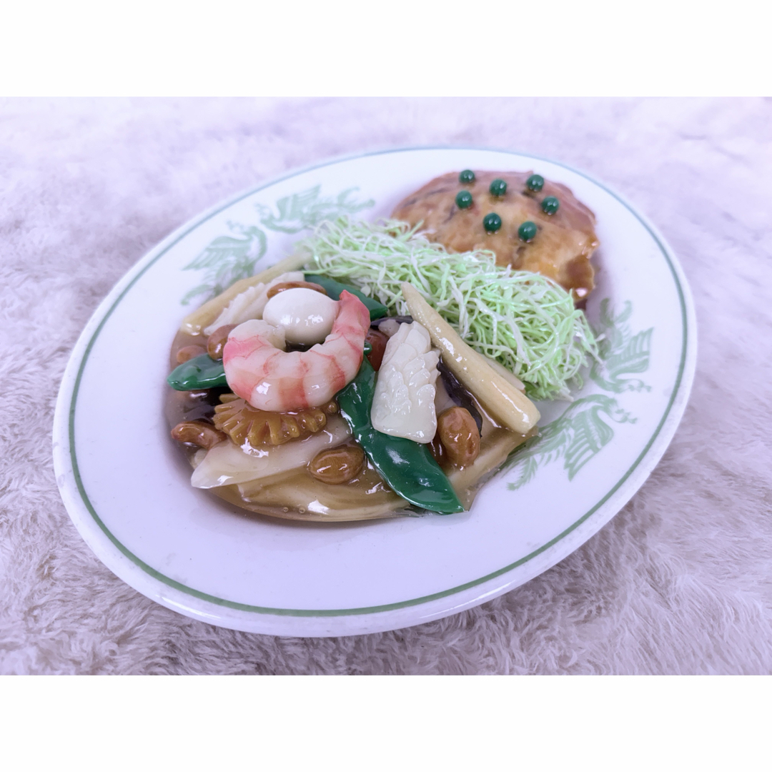 貴重品♪ 昭和レトロ 中華料理盛り合わせ カニ玉と八宝菜 食品サンプル