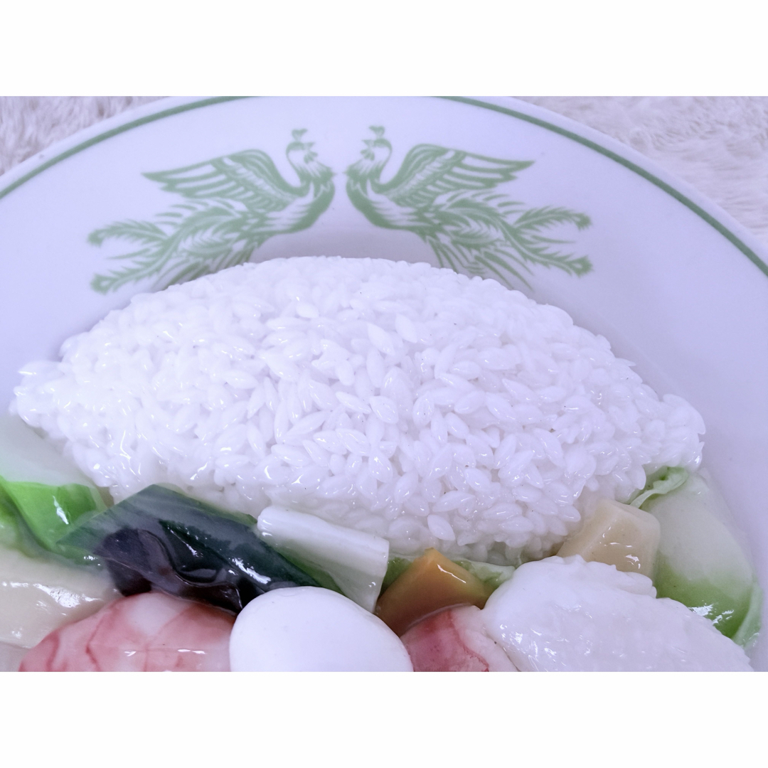 昭和レトロ 海鮮うま煮丼 食品サンプル 中華料理 町中華 直径約23.5cm