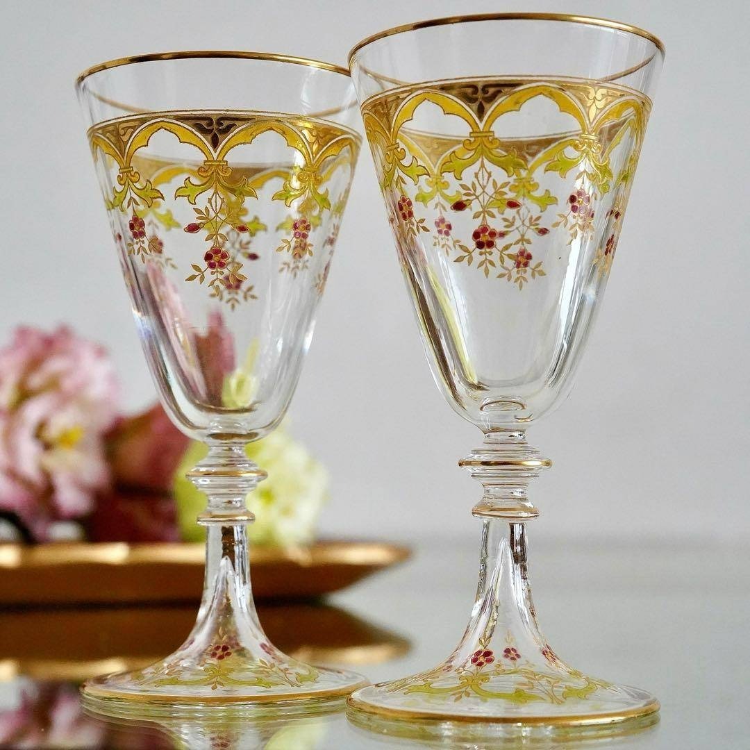 Baccarat - オールドバカラ BACCARAT ボーヴェ 金彩エナメル彩 ワイン