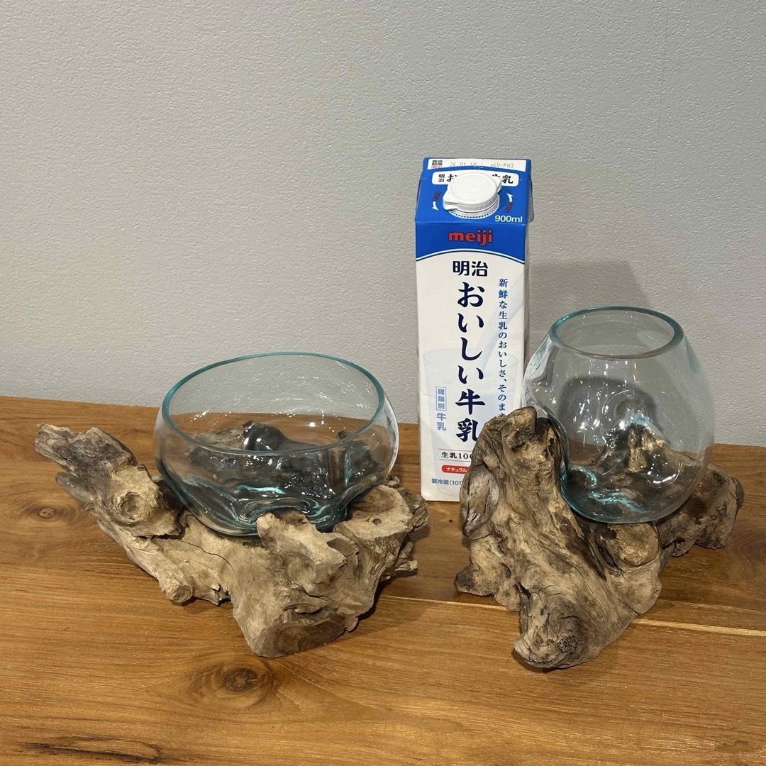 バリ島流木ガラス w26×d18×h11cm 水槽 アクアリウムメダカ水槽807の