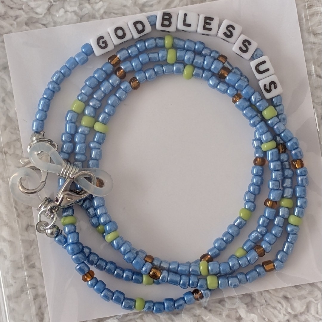 ☆藤井風さん☆ GOD BLESS US マスクストラップ ブルー 青 スカイの