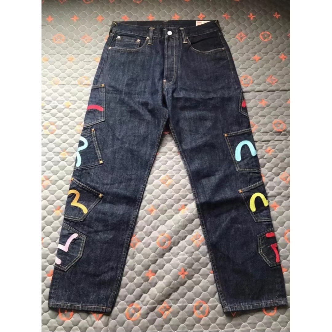 EVISU - サイズ32 刺繍 メニーポケット 2020 赤耳 極美品 エヴィス
