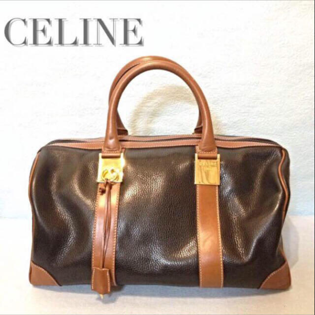 CELINE セリーヌ ブラゾン型押し エンボスレザー ミニボストン ミニ