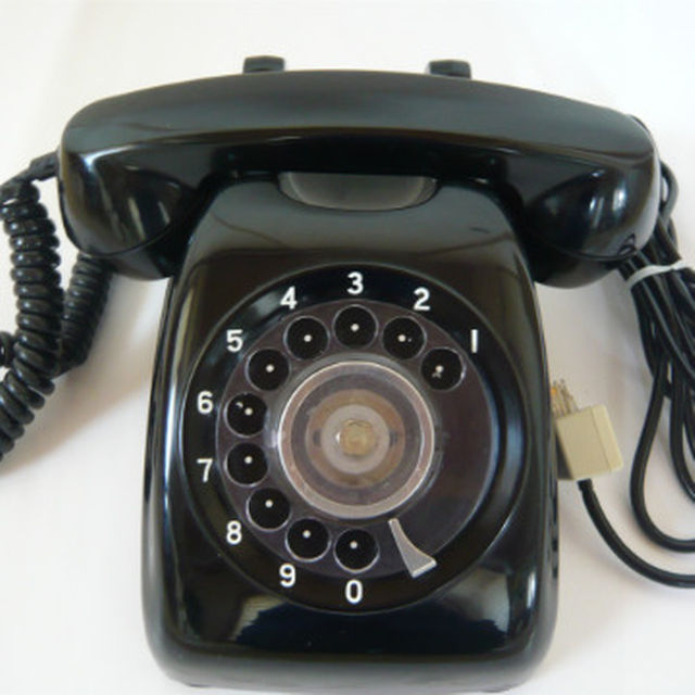 レトロ ダイヤル式電話 黒