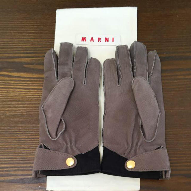 marni マルニ 12AWカシミアライナー鹿革グローブ9 手袋 手袋 marni