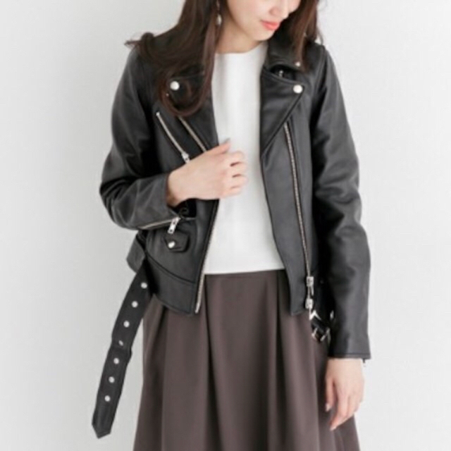 新品アーバンリサーチロッソROSSOラムレザーWライダース