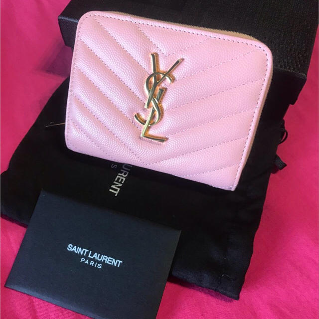 YSL イヴ・サンローラン 二つ折り財布 ピンク 楽天市場】サンローラン