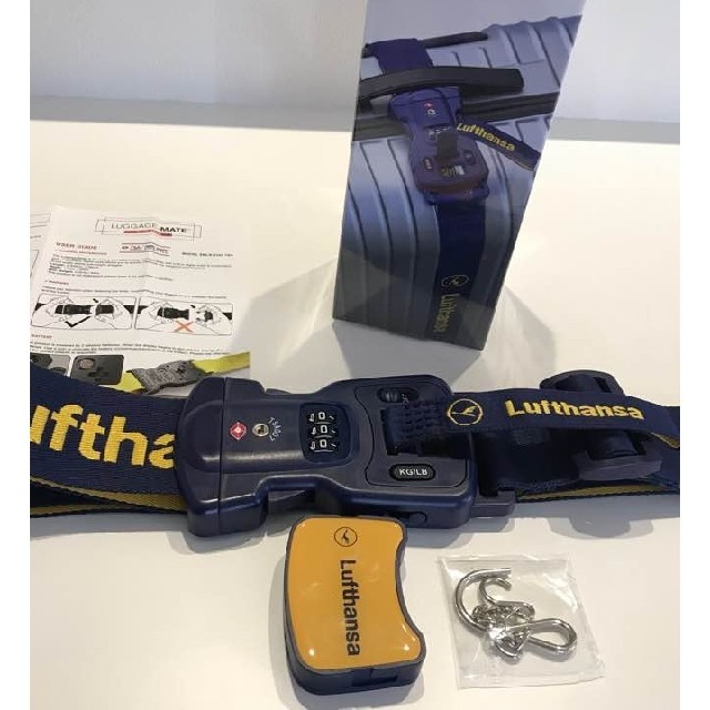 Lufthansa ルフトハンザ調整可能ラゲージベルト ダークブルー