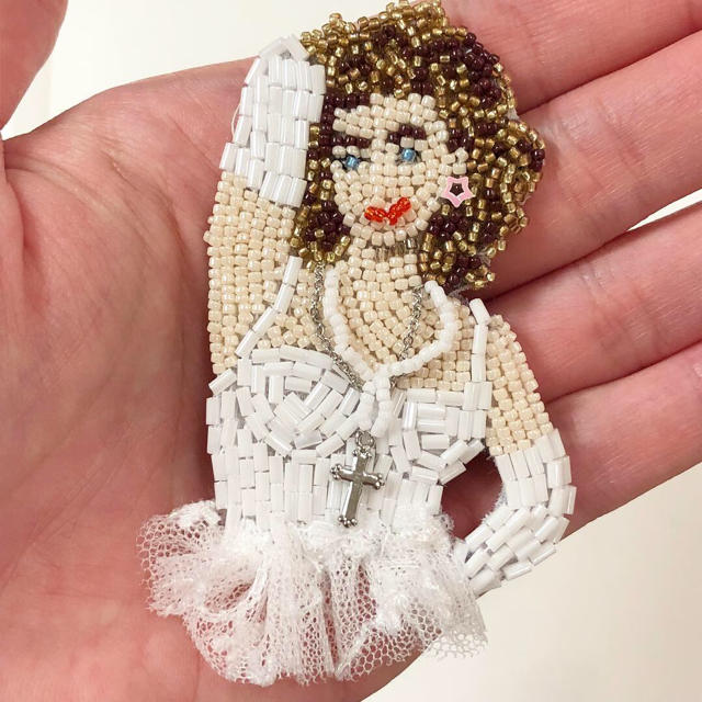 マリアンヌ・バトル ダリ ビーズ刺繍ブローチ Marianne Batlle