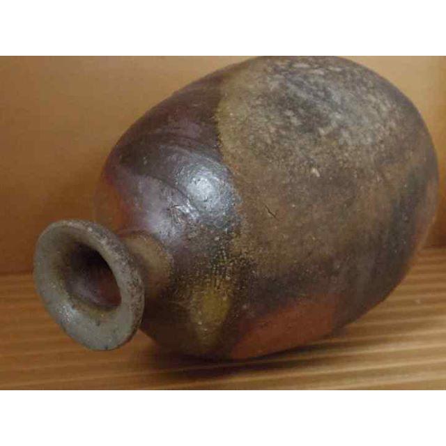 隠崎隆一【師：人間国宝 伊勢崎淳】☆備前芋徳利(大)☆緋色・かせ