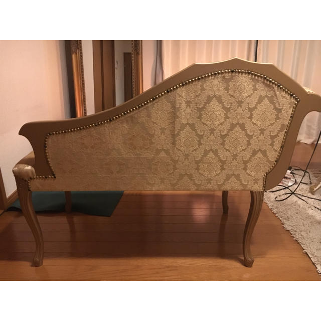 EHK17 ロココ調 鋲打 ソファ 2人用 クラシック 猫脚 椅子 木製 美品