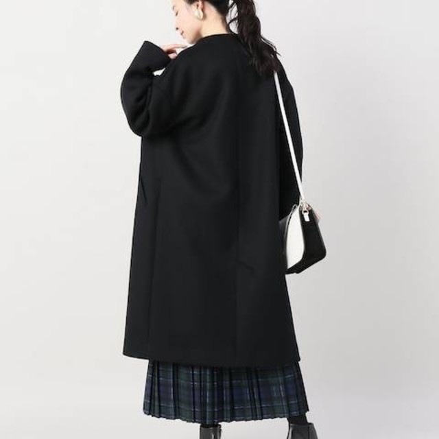IENA ダブルビーバーVネックノーカラーコート IENA☆ダブルビーバー