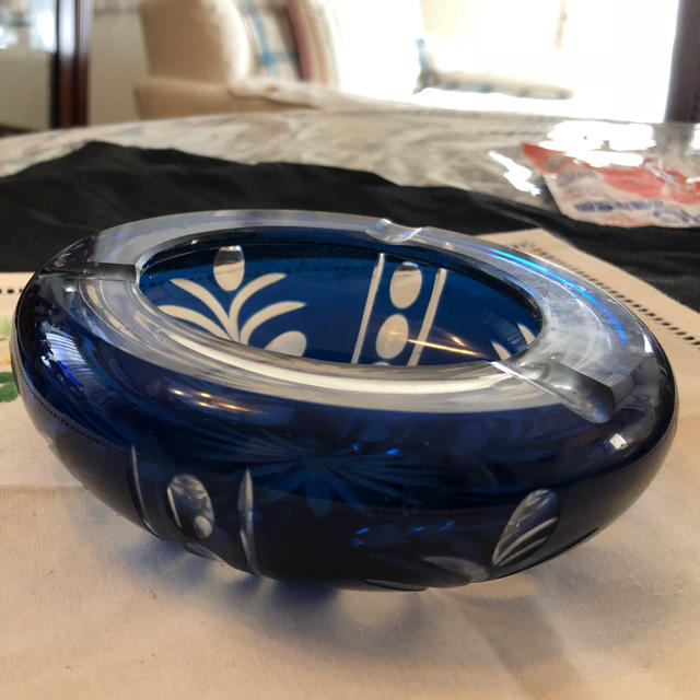 アンティーク 昭和初期 切子ガラス 灰皿 江戸切子の通販 by ミントshop