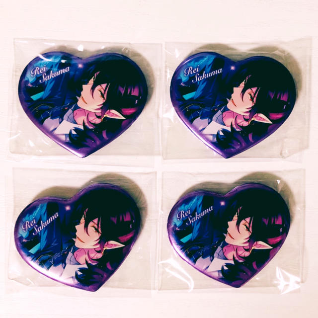 新品☆あんスタ☆UNDEAD【朔間零】ハート缶バッジ☆4点セット