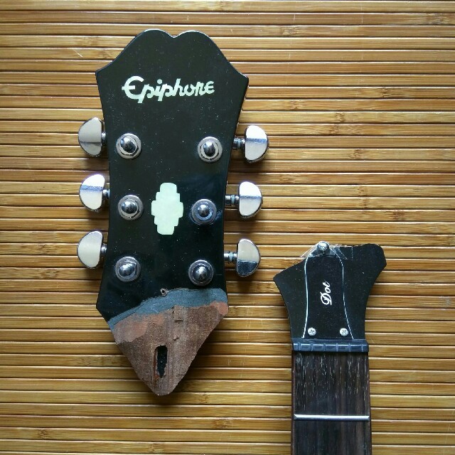 Epiphone レスポール ジャンク ネック割れ