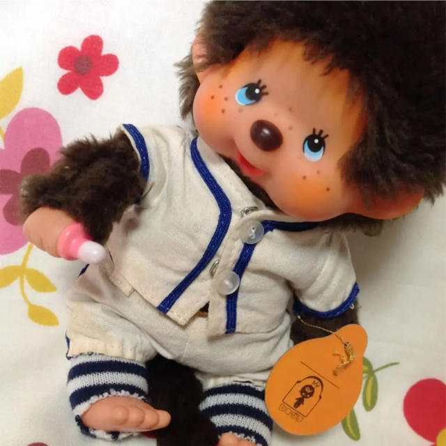 モンチッチS野球ユニフォーム旧ロゴセキグチぬいぐるみレトロで