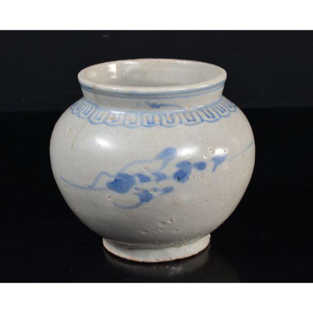 李朝 李朝 染付花文 小壷 V R1085 染付花文